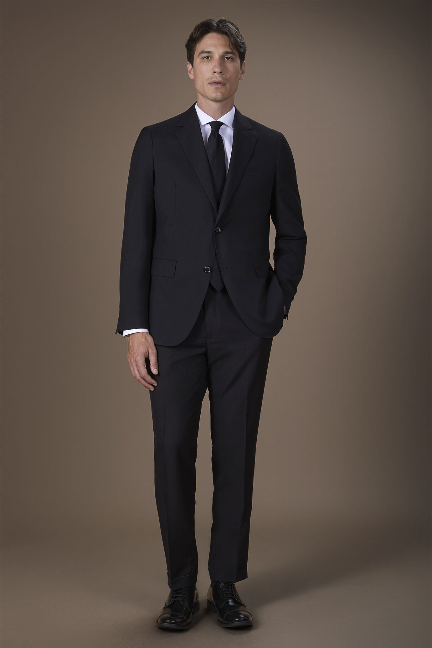 Men's single breasted suit mix size black image number 1